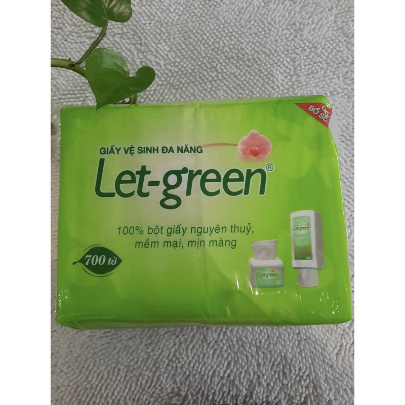 [LETGREEN] Khăn giấy Đa năng Let green gói bổ sung 10x21(cm) 700 tờ