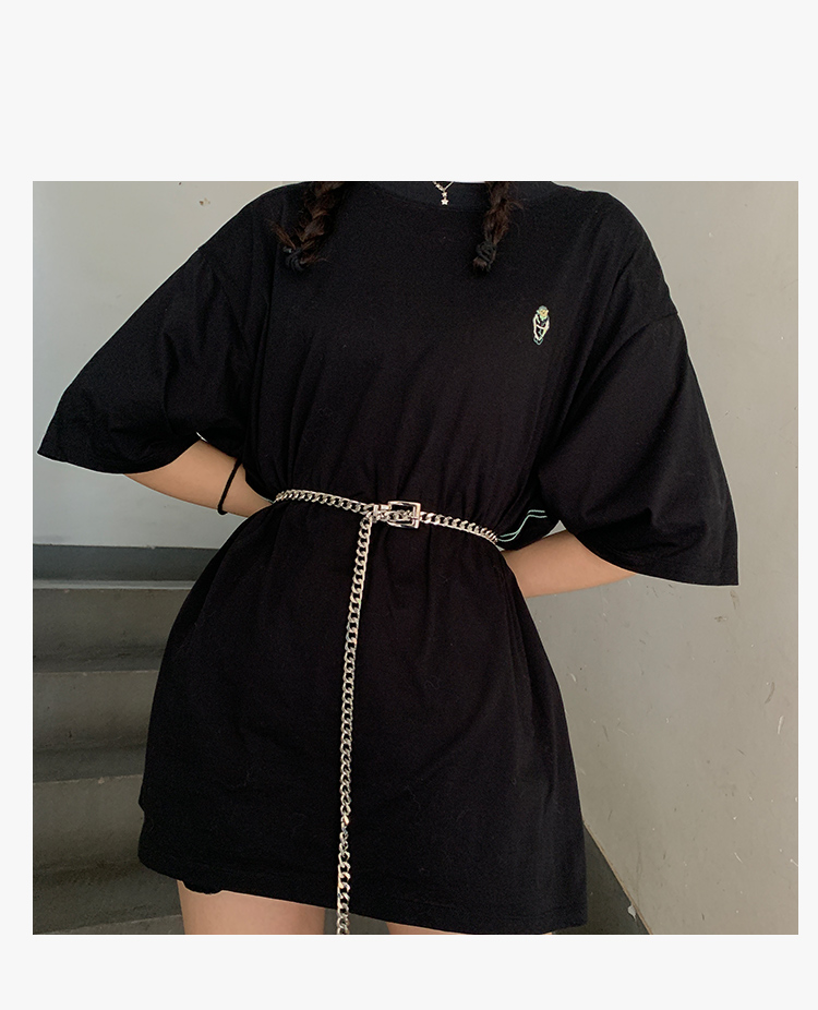 Thắt lưng chuỗi xích kim loại titan thép phong cách hiphop nam nữ 23601