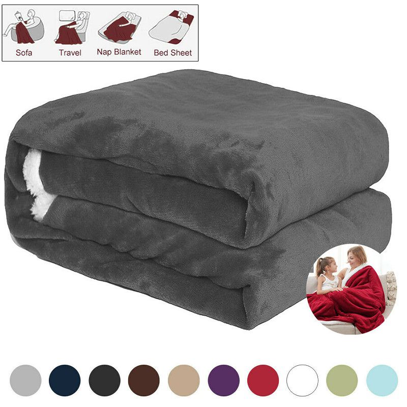 Chăn Lông Cừu Flannel Mềm Mại Dày Dặn Ấm Áp