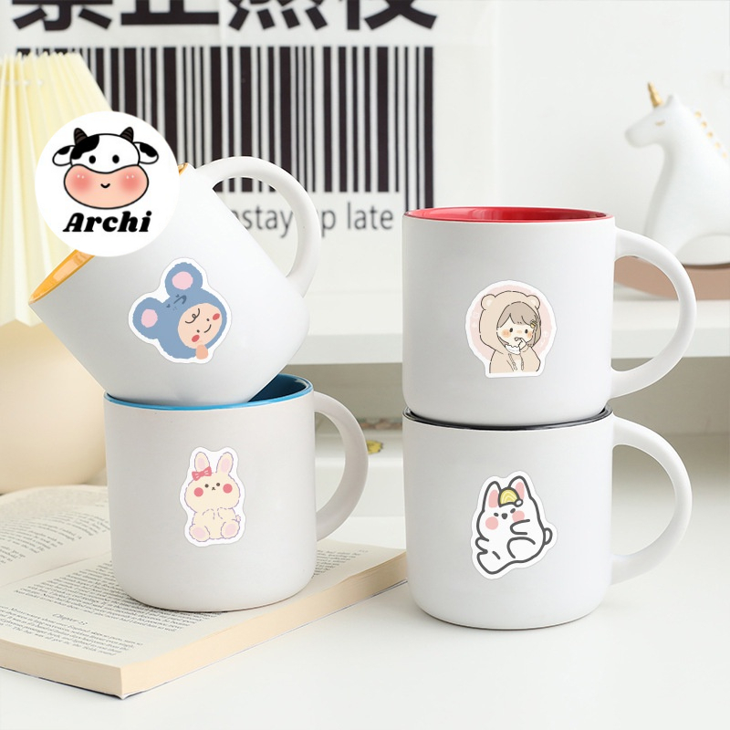 Sticker cute dán laptop, hình dán mũ bảo hiểm, điện thoại, vali set 10,50 miếng