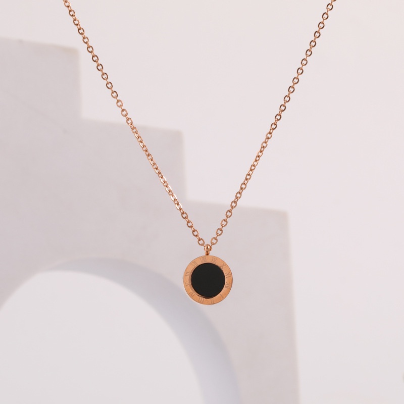 Dây chuyền titan nữ không gỉ mạ vàng 18k mặt tròn basic Her Accessories CT31