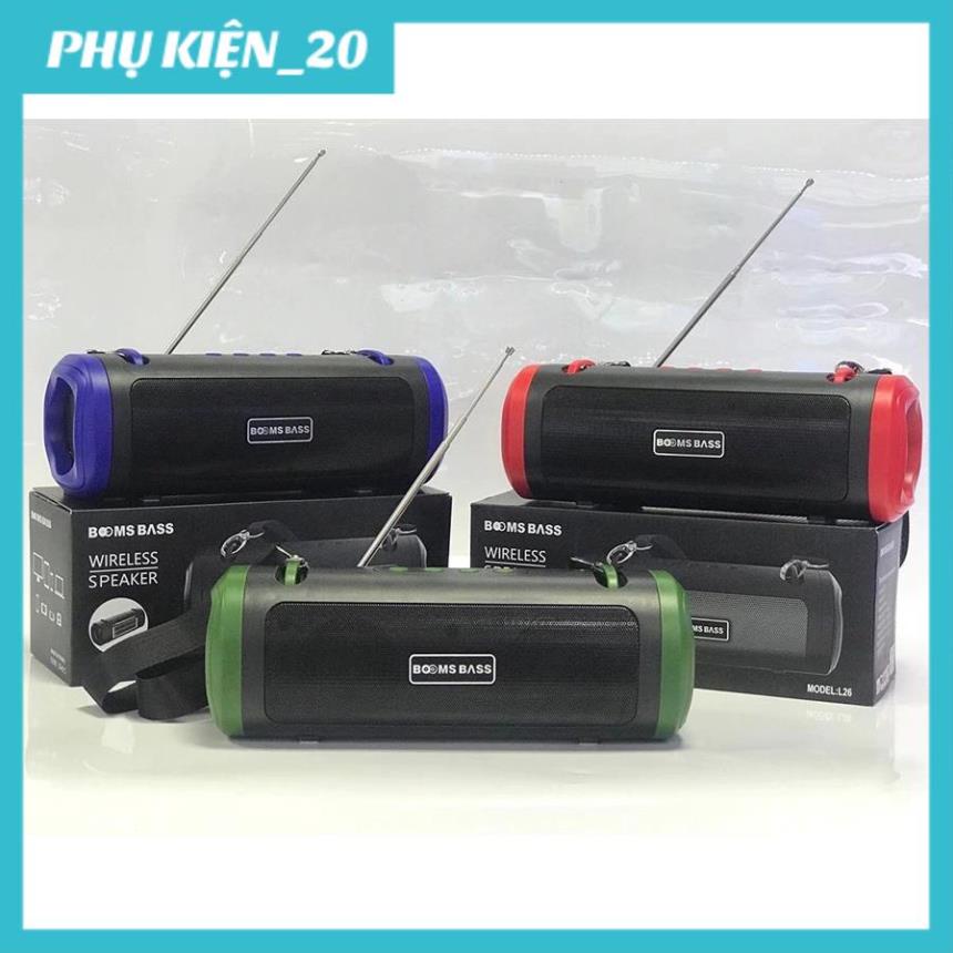 (SALE) Loa Bluetooth L26 sử dụng pin năng lượng mặt trời. Bass căng đét có dây đeo. Đài radio FM bảo hành lỗi 1 đổi 1