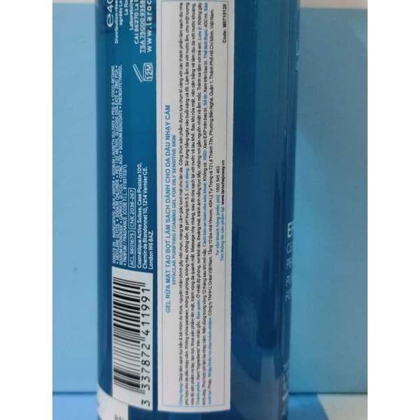 Sữa rửa mặt làm sạch cho da dầu nhạy cảm La Roche Posay Effaclar Gel 200ml/400ml