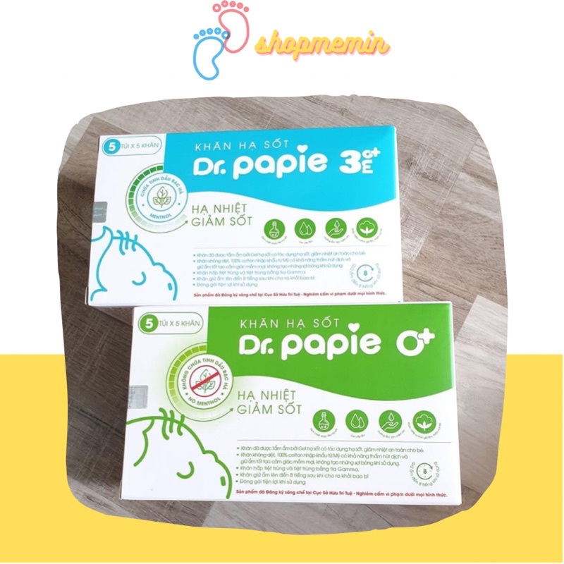 ￼Khăn Lau Hạ Sốt Dr Papie Cho Bé 0m+ và 3m+