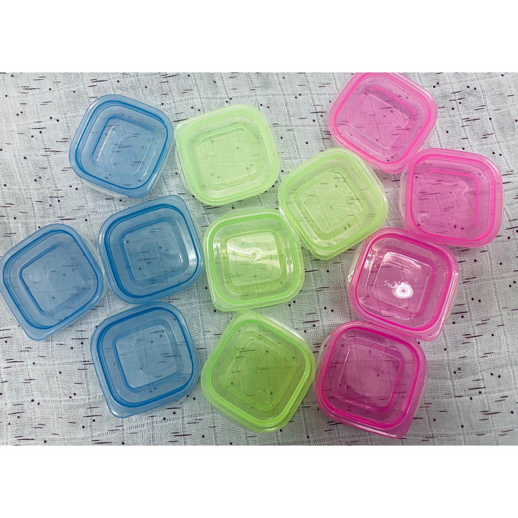 Hộp Trữ Đông, Hộp Đựng Có Nắp Mini Song Long Dung Tích 90ml bảo quản đồ ăn dặm cho bé (SET 4 Hộp)