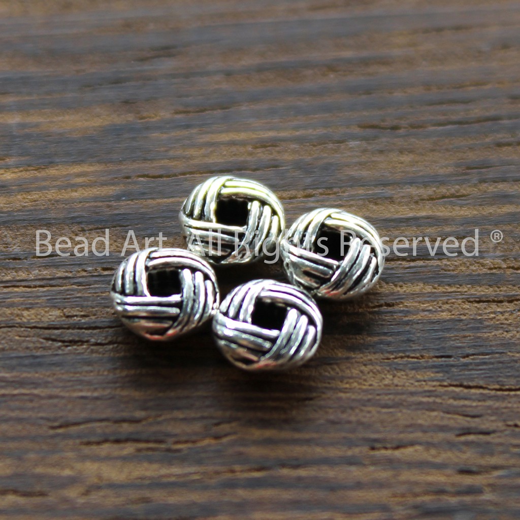 Charm Dẹp 5x3MM Dạng Cách Bạc 925 Phối Vòng Tay Phong Thuỷ, Chuỗi Hạt, Trang Sức S50 - Bead Art