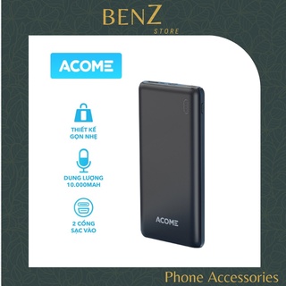 Mua Pin Sạc Dự Phòng 10.000mAh ACOME 10000mAh Tương Thích Với Thiết Bị iOs Android - BẢO HÀNH 1 ĐỔI 1 CHÍNH HÃNG BenZ Store