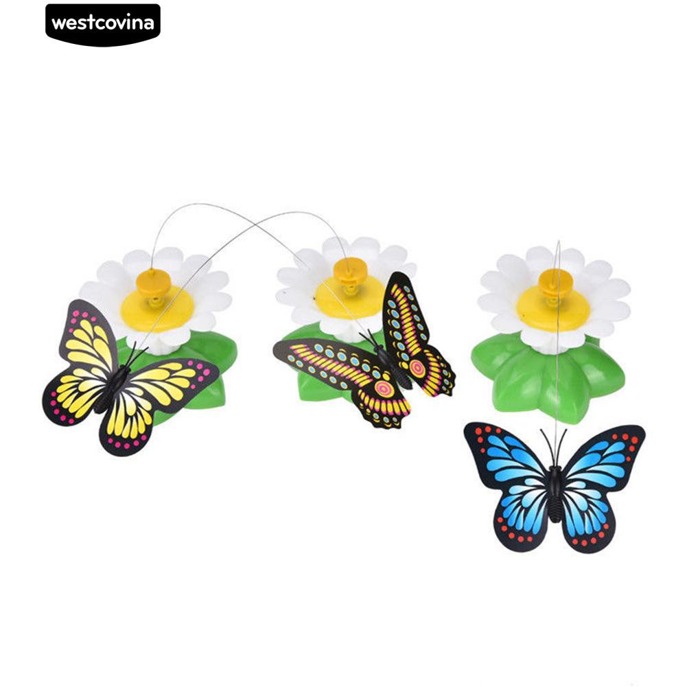 Đồ Chơi Tương Tác Có Đế Hình Hoa Gắn Bươm Bướm Thú Vị Cho Mèo Cưng