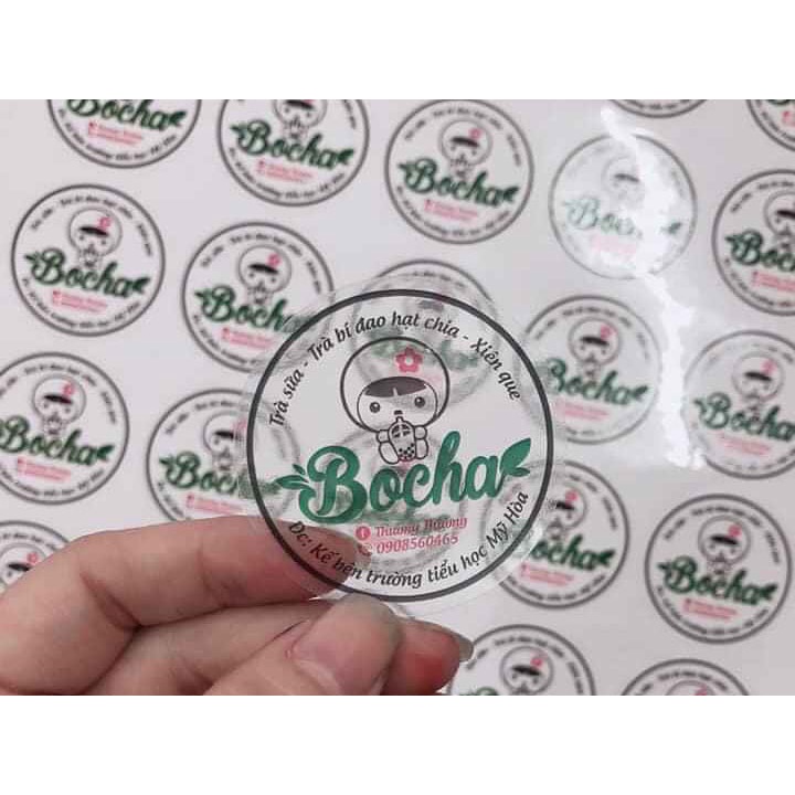 In tem, Tag mác, logo, sticker, thiệp cảm ơn, tờ rơi cán bóng, bế theo yêu cầu | chỉ cần lột và dán