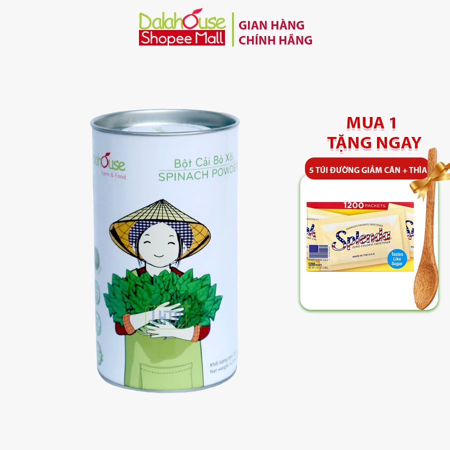 Dalahouse, Bột cải bó xôi hữu cơ Dalahouse 120gr nguyên chất sấy lạnh, đạt tiêu chuẩn Châu Âu