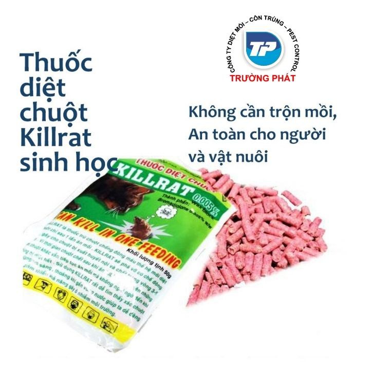 2 gói diệt chuột trừ chuột Killrat 0.05% bb diệt trọn ổ chuột trong 1 lần 100 g
