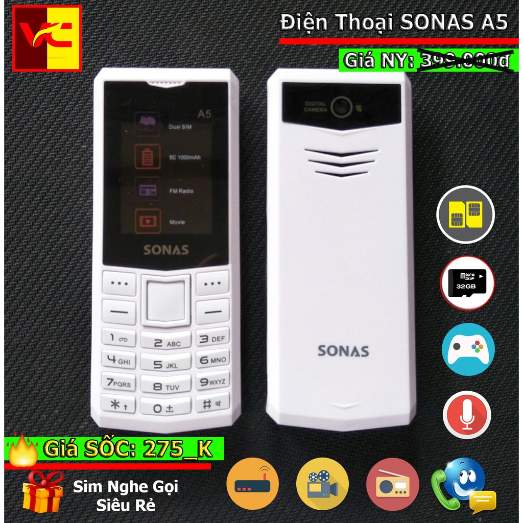 Điện thoại Sonas A5 - Chính Hãng
