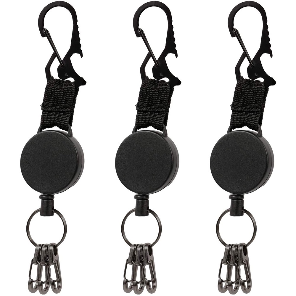 Set 3 Móc Khóa Có Dây Rút Và Giá Đỡ Thẻ ID Chịu Được Sức Nặng