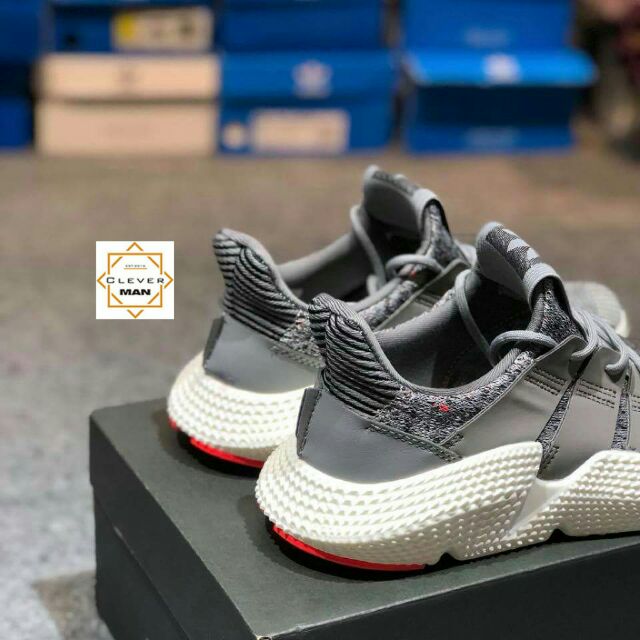 (TẶNG MÓC KHÓA - Video cận cảnh) Giày thể thao sneaker nam nữ PROPHERE Grey Solar Red xám đế trắng