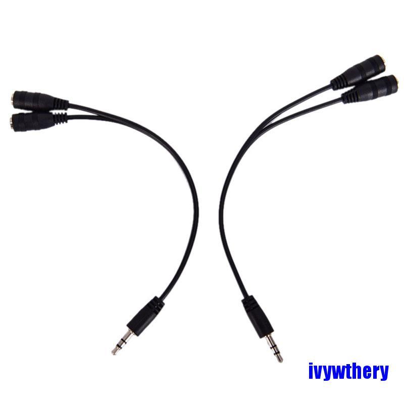 [COD]3.5mm Male To Dual 3.5mm Female Earphone Headphone Stereo Audio Splitter Cable