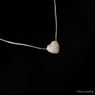 DÂY CHUYỀN BẠC TRÁI TIM ĐÁ Choco Jewelry