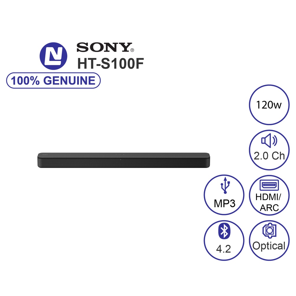 [Mã 154ELSALE2 giảm 7% đơn 300K] NEW - Full box - Sony HT-S100F Loa Soundbar Bluetooth