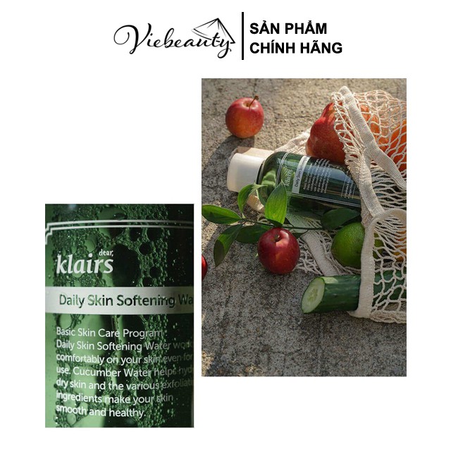 Nước Hoa Hồng Cấp Ẩm Sâu Và Hỗ Trợ Tẩy Tế Bào Chết Klairs Daily Skin Softening and Hydrating Water 500ml - Khongcoson