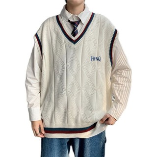 Áo len gile có vân unisex [hàng order]