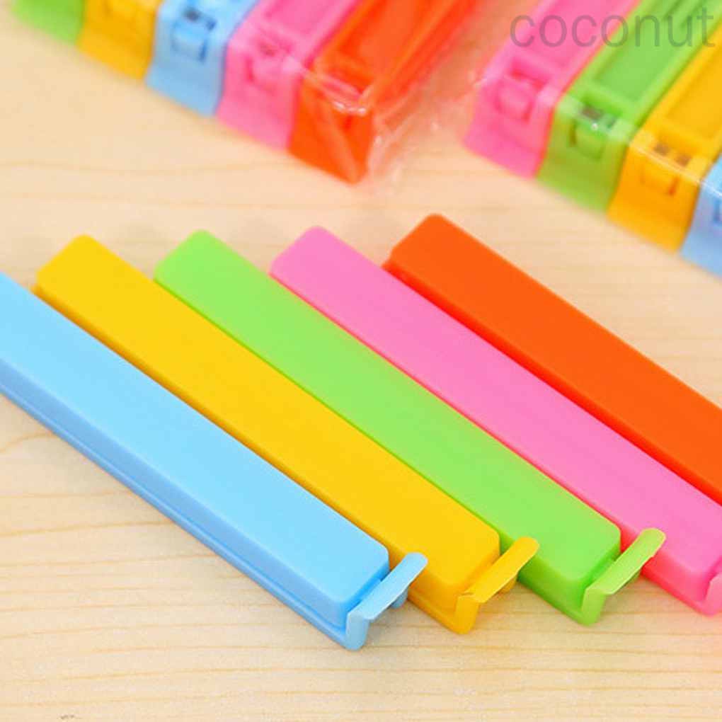 10 kẹp miệng túi thực phẩm chất liệu nhựa nhiều màu sắc