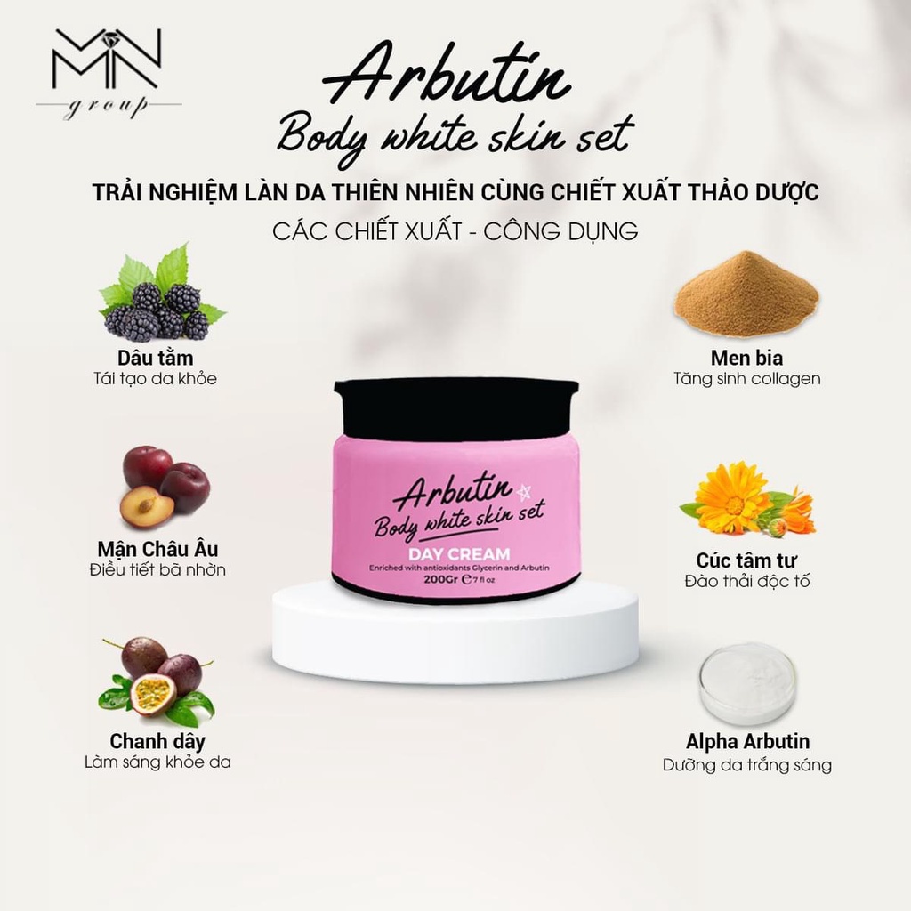 Kem dưỡng trắng da ban ngày Arbutin Vibotani - kem body ngày.