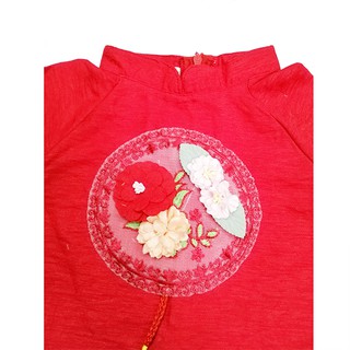 [SET KHUYẾN MÃI] ÁO-DÀI-CÁCH-TÂN-GẤM-BÉ-GÁI-ĐỎ-VÀNG