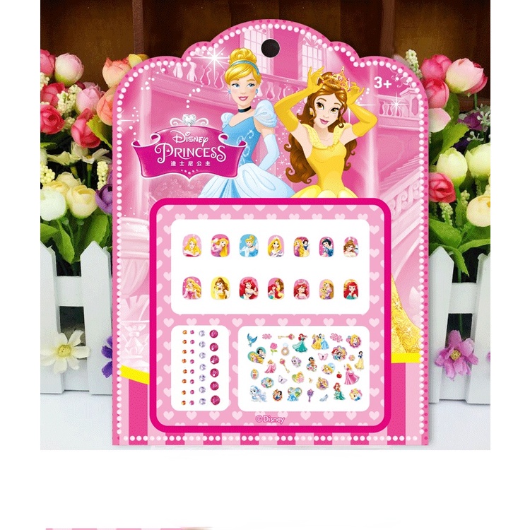 Sticker dán móng tay họa tiết hoạt hình Frozen kèm hạt kim cương giả nhiều màu sắc dễ thương cho bé DIY
