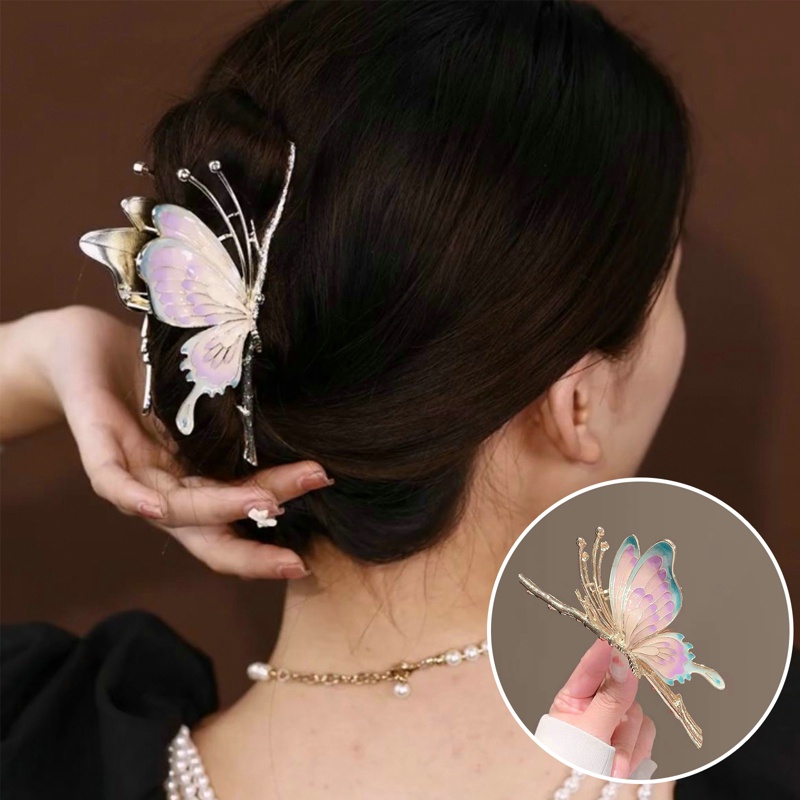 Kẹp Tóc Hình Bướm Nhiều Màu Phong Cách Trung Quốc