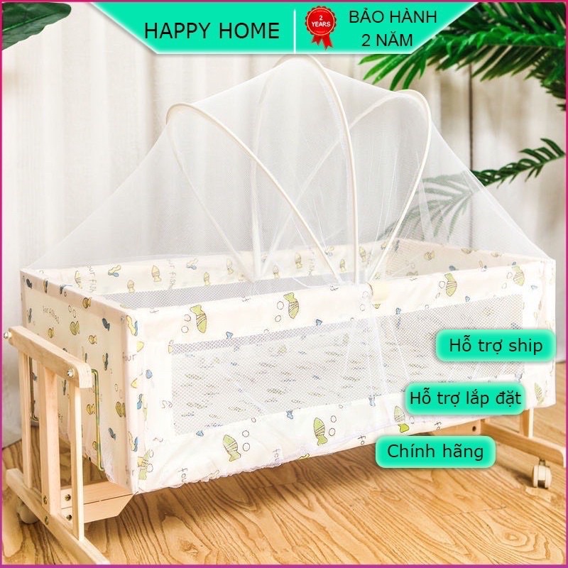Nôi Cũi Gỗ Lắc Lư Cho Bé  Nôi ghép cạnh giường ba mẹ tiện lợi