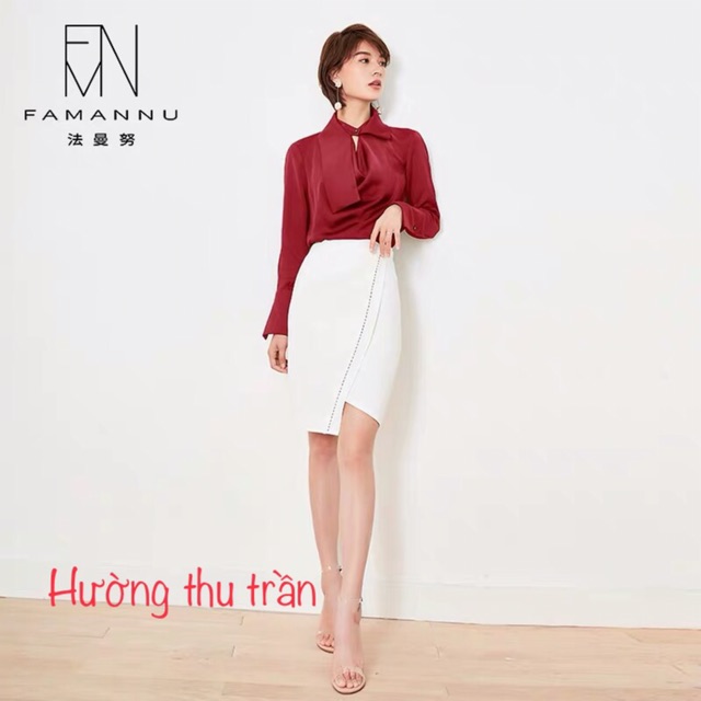 Chân váy bút chì công sở gấu lệch trần chỉ trẻ trung | BigBuy360 - bigbuy360.vn