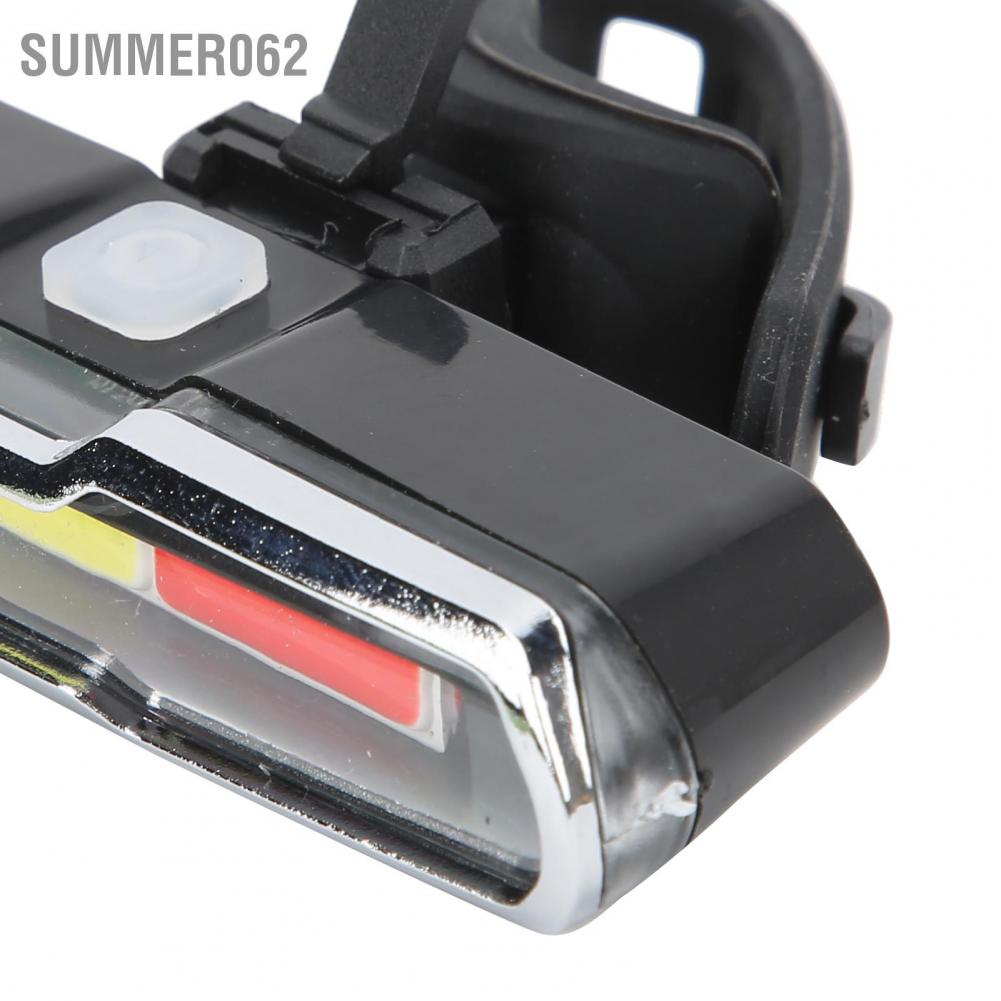 Summer062 Bike Tail Light USB Charging Trichromatic Waterproof Portable Mountain Accessories for Cycling Safety