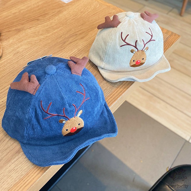 Mũ Lưỡi Trai Chống Nắng Hình Tuần Lộc Dễ Thương Cho Bé