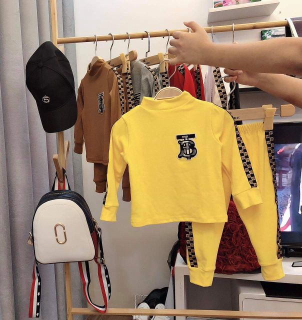 Sét bộ cotton len cổ 3 phân cho cả bé trai bé gái