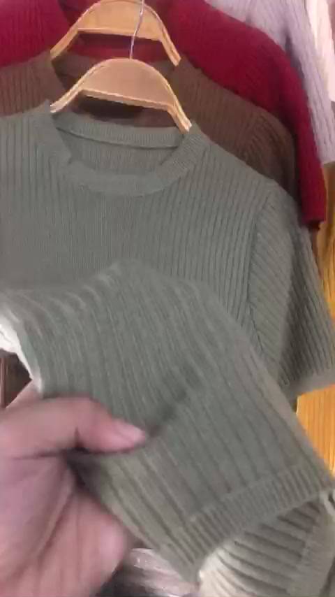 ÁO LEN TĂM CỘC TAY TRƠN , ÁO LEN NỮ CỔ TRÒN BASIC | BigBuy360 - bigbuy360.vn