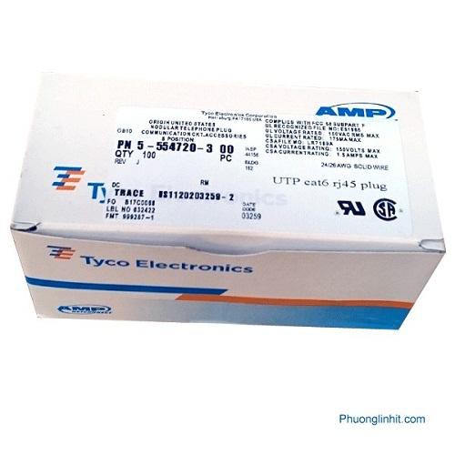 Đầu bấm mạng RJ45 AMP loại tốt (Hộp 100 hạt)