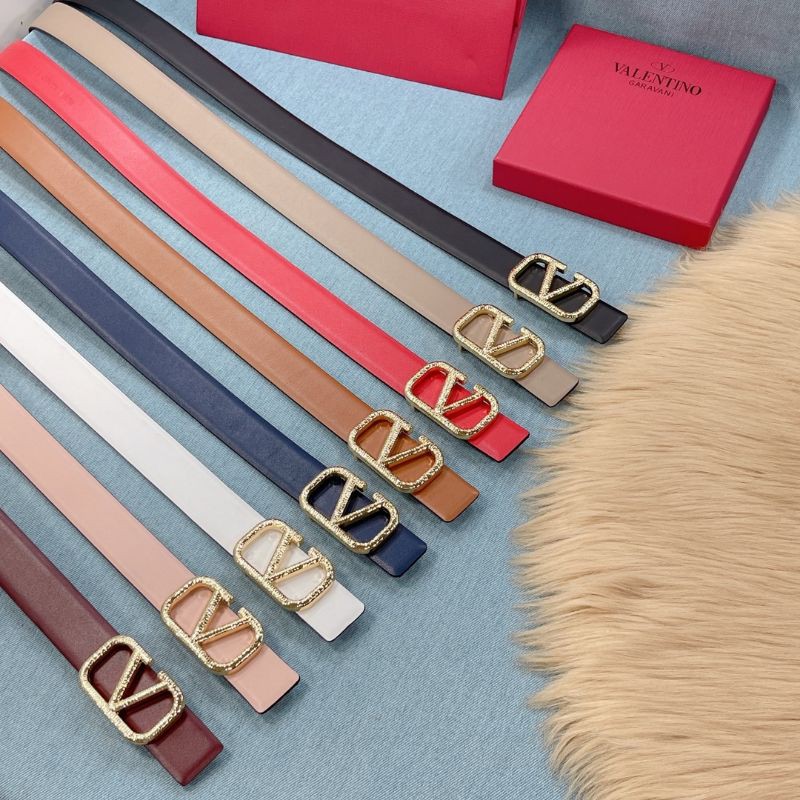 thắt lưng nữ da thật nhiều màu mặt khóa chữ V Valentino