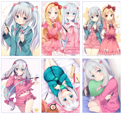 Poster  anime manga  Eromanga sensei meownime (combo 4 tấm hình a4)