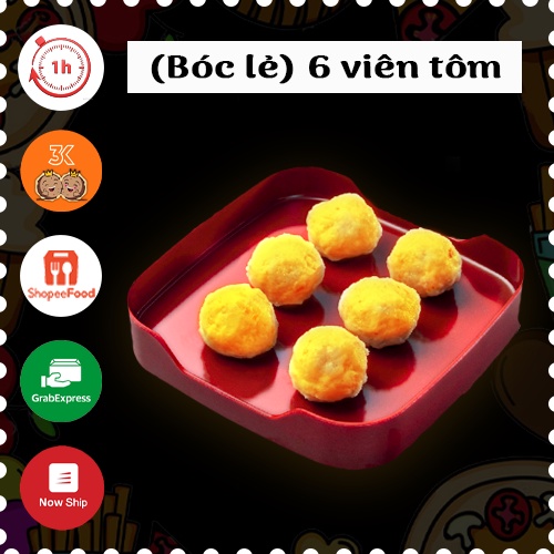 Tôm viên chiên - Viên Xiên 3K Hà Nội [Set 6 viên bóc lẻ]