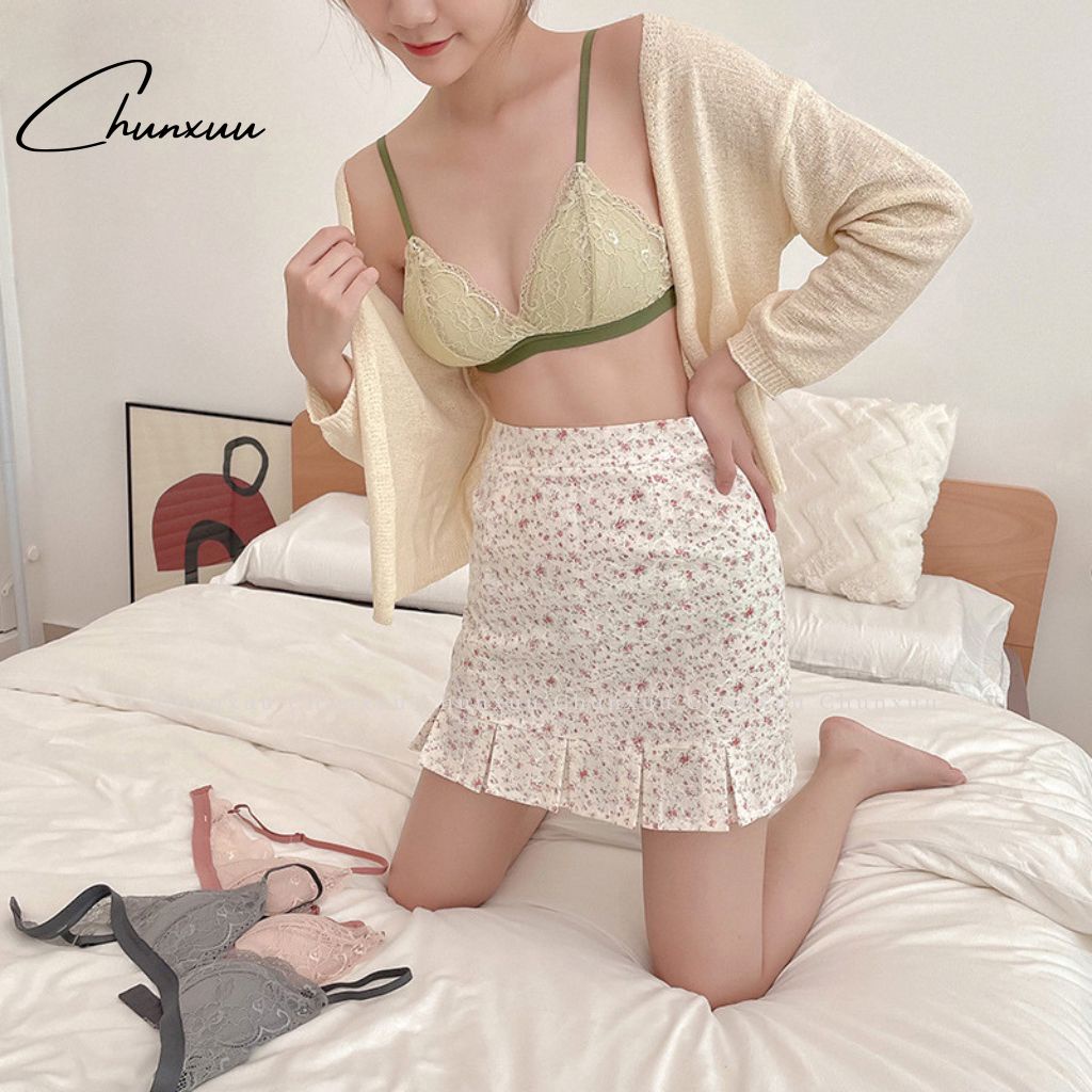 Áo lót ren nữ CHUNXUU không gọng đệm mỏng ôm ngực, phối ren hoa gợi cảm - AV33