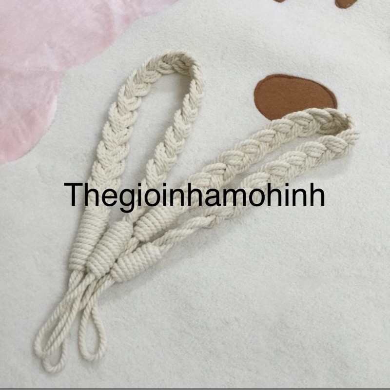 Dây buộc rèm macrame, vintage decor không gian sống