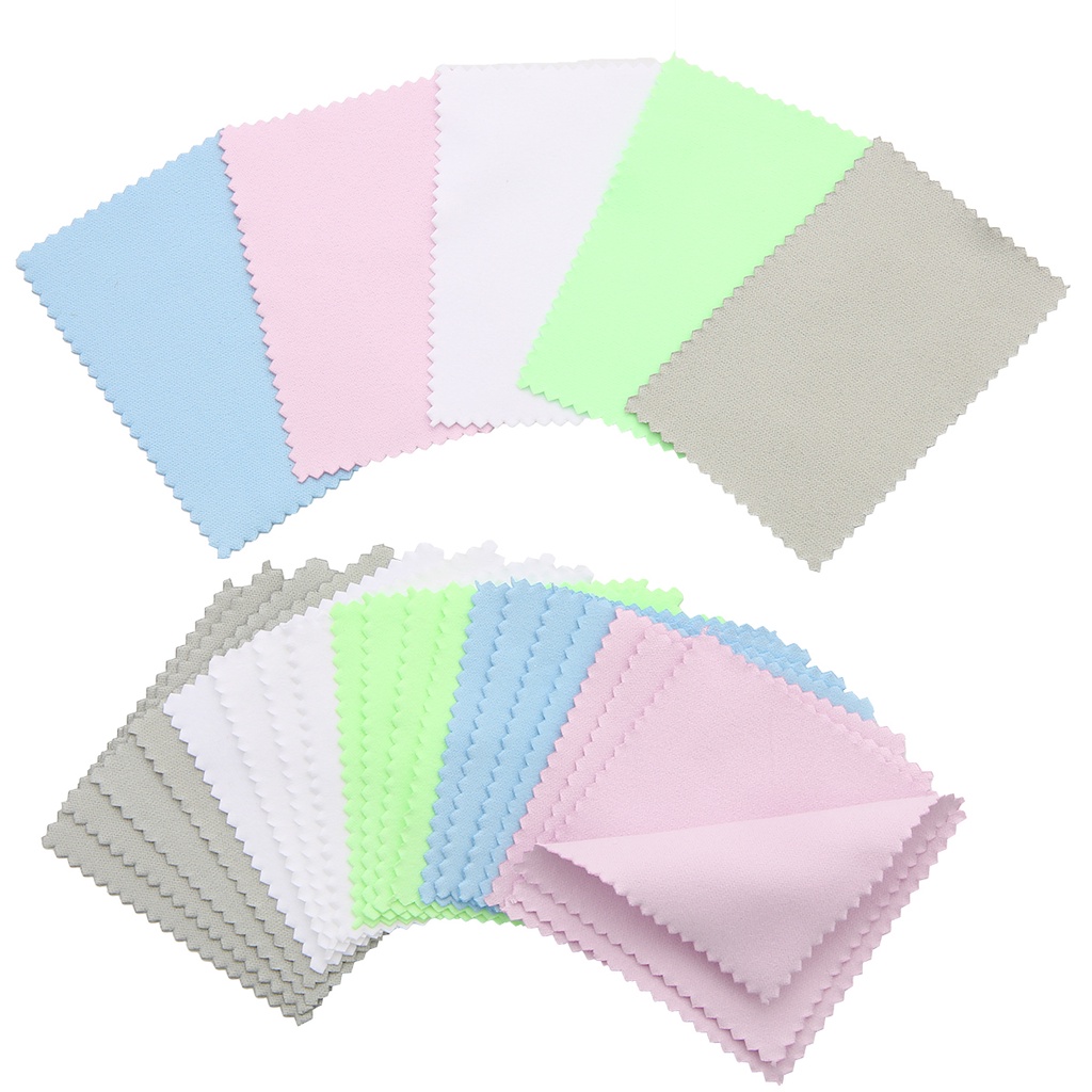 Set 10-50 khăn lau đánh bóng trang sức bạc / vàng mềm mại