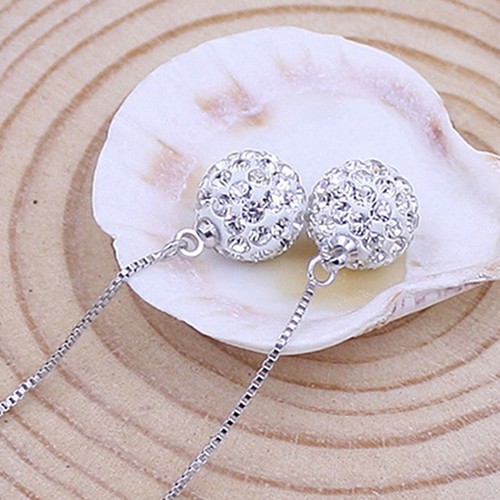 Hoa tai dáng dài xi bạc cho nữ