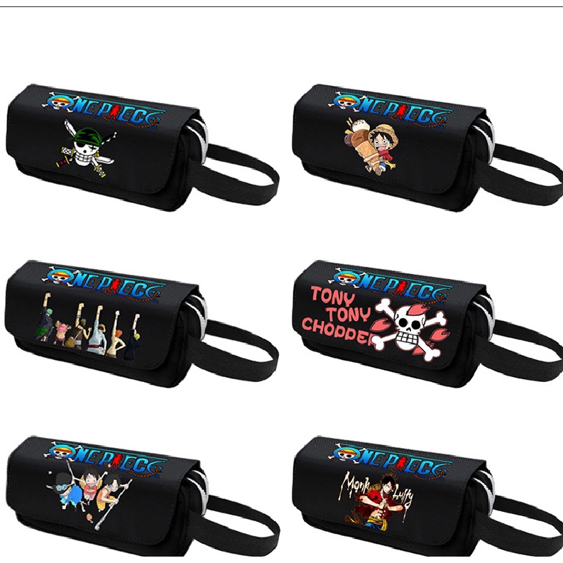 Túi Đựng Bút Bằng Nylon Chống Nước Đa Năng Hình Anime One Piece 2D Monkey Luffy Roronoa Anime
