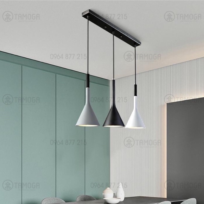 Bộ 3 Đèn thả bàn ăn loa kèn- đèn trang trí cao cấp hiện đại DT 8957