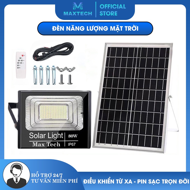 Đèn năng lượng mặt trời Max Tech 45W - 60W - 80W - 100W - 120W - 150W -180W Solar Light - không cần sử dụng điện - D1145