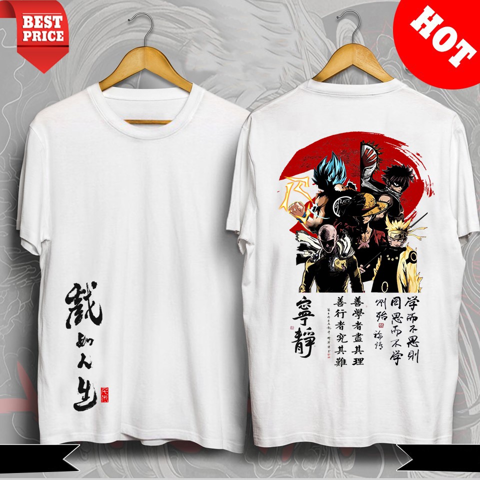 [SIÊU PHẨM] Áo Thun Họa hình Luffy - Songoku - Punch Man - Naruto Cực Đẹp | Amine Tshirt OP34