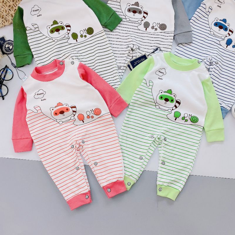 Body Dài Tay Thu Đông Vải Cotton Nỉ Cho Bé 3-9kg