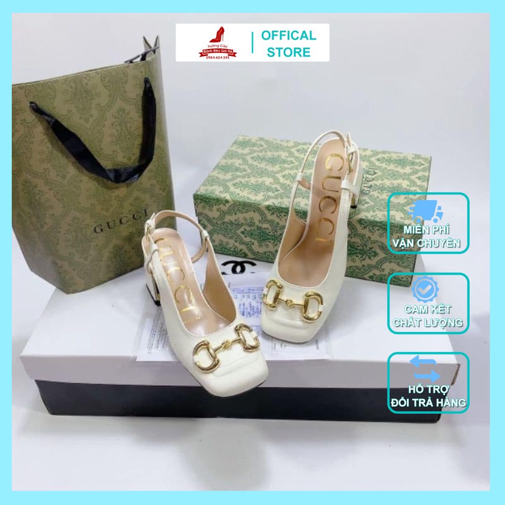 GIÀY SANDAL CAO GÓT NỮ sục gót vuông mũi vuông đế 7cm