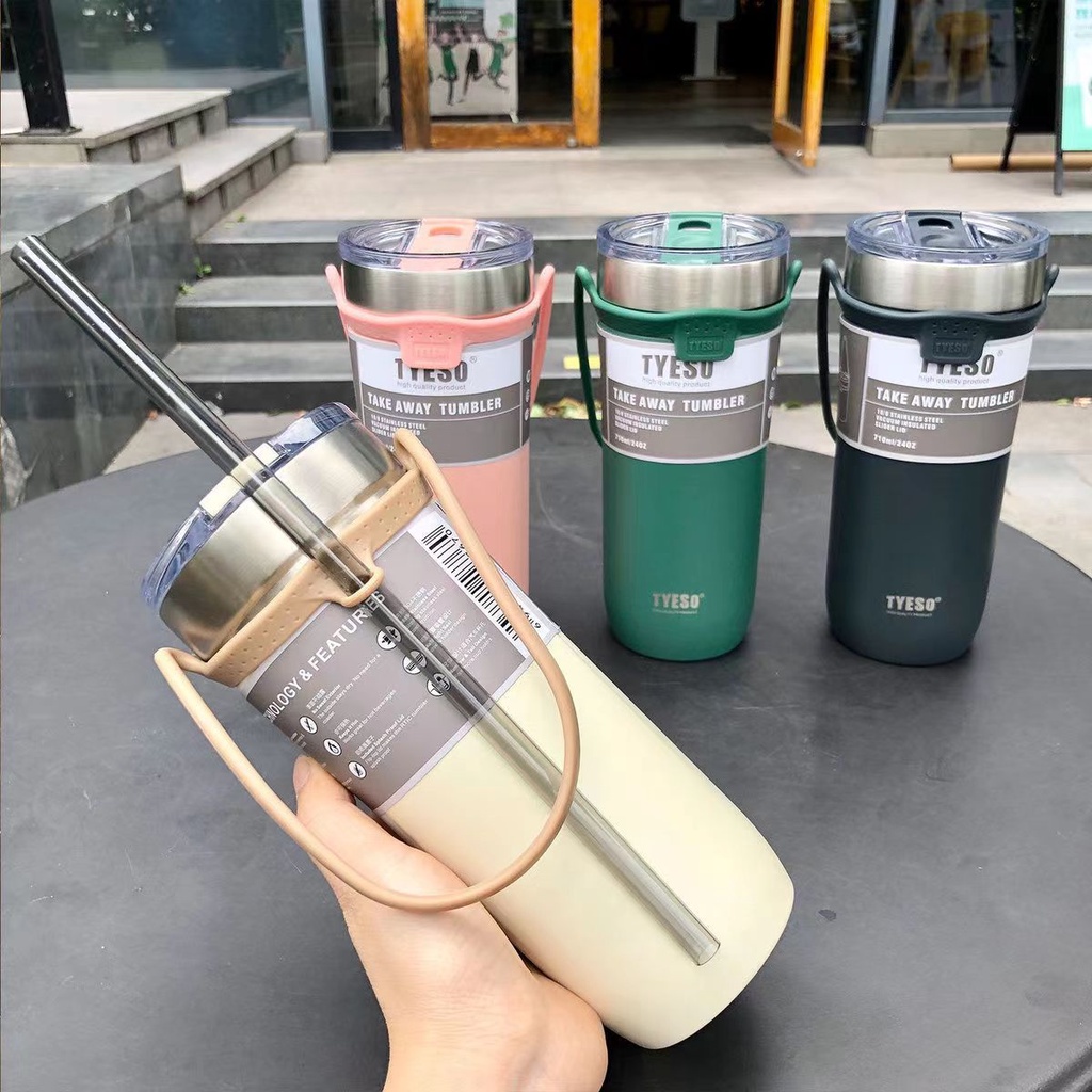 Ly Giữ Nhiệt Tyeso Chính Hãng Dung Tích Lớn 710ml Inox 304, Ly Cafe Văn Phòng Có Quai Cầm Chắc Chắn, Tiện Lợi Mang Theo