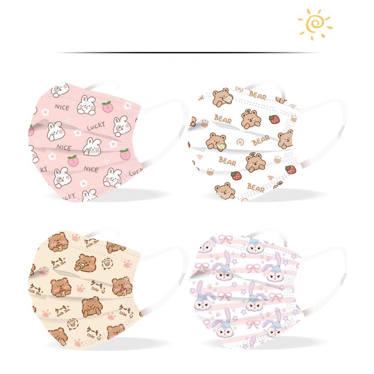 Khẩu trang hoạt hình in hoạ tiết dễ thương siêu xinh Part 2 Pandinee KT01